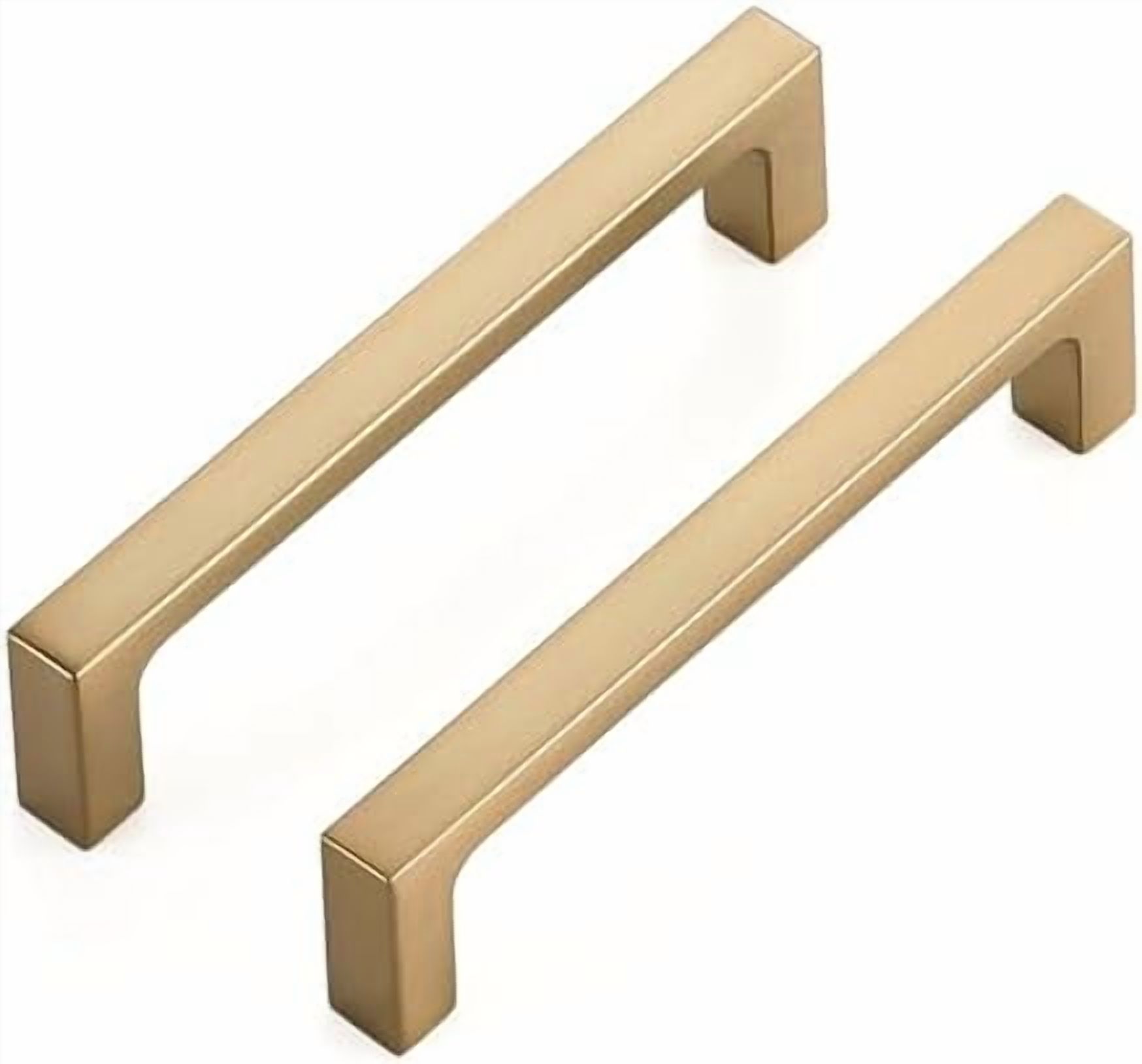 10 Pack Solid 4 Inch Square Cabinet Handles Champagne Bronze Pulls for ...