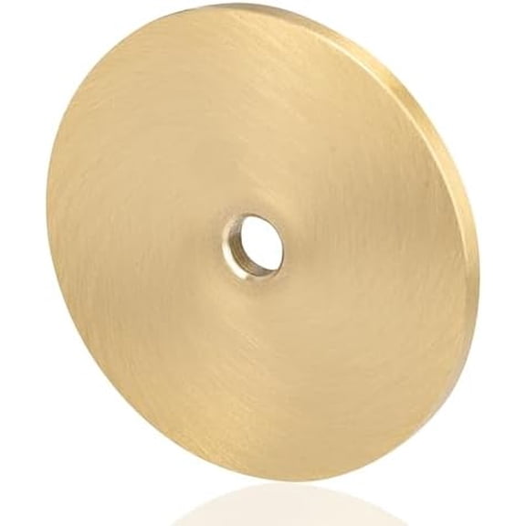 10-Pack Solid Brass Cabinet Knobs Back Plates, Rounded Ring Cabinet Pulls BackPlates,1.25-Inch Diameter, Cabinet Hardware, Brushed Brass Finish
