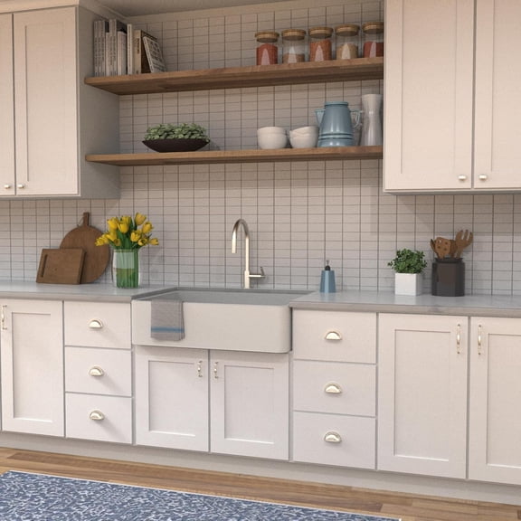 10 Pack Solid Core Kitchen Cabinet Knobs, Luxury Cabinet and Dresser Knobs, Handle Pulls for Doors & Drawers, 1-1/4 Inch, Satin Nickel, Williamsburg Collection