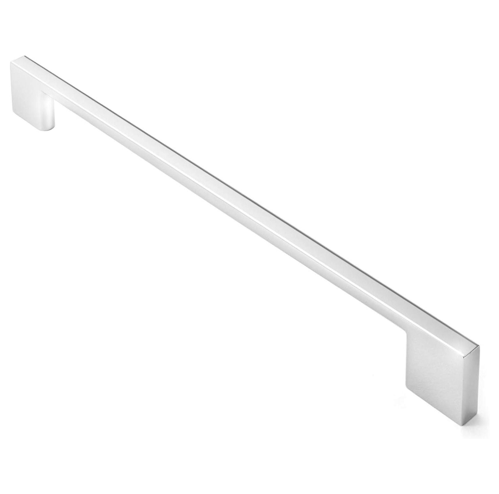 CAULDHAM 10-Pack Kitchen Cabinet Pulls - 9" Hole Centers, Thin Profile, Satin Nickel, Modern Drawer Handles