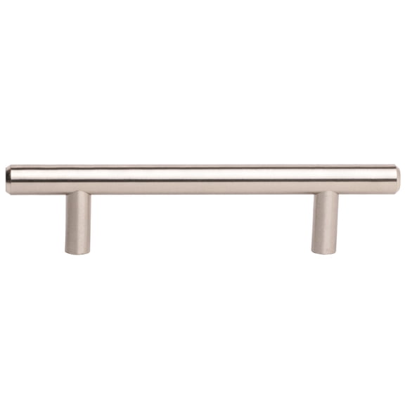 10 Pack Solid Metal Bar Pull / Handle, Brushed Nickel, 3-3/4" (96mm) Hole Centers, 6" Overall Length