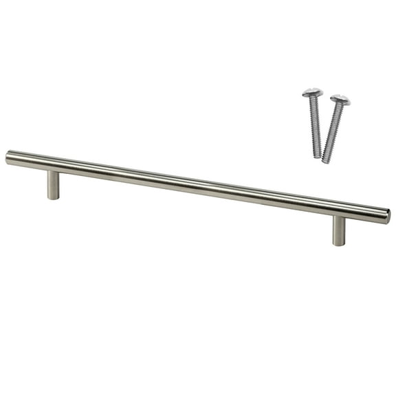 10-Pack Solid Metal Bar Pull / Handle, Brushed Nickel, 9" Hole Centers, 12" Overall Length