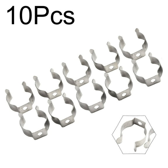10 Pack Spring Clamps,Spring Terry Clips,Broom and Mop Clips,Heavy Duty Silver Manganese Steel,25mm