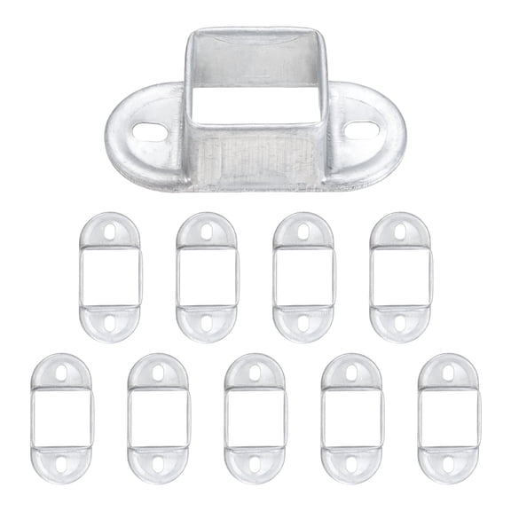 10 Pack Square Post Flange Base, Fits 1-1/4" x 1-1/4" Square Tube Galvanized Steel Wall Mount Rail End Bracket Square Base Connector for Deck Fence Mounting