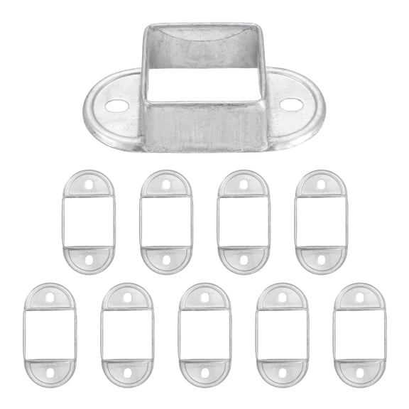 10 Pack Square Post Flange Base, Fits 1-5/8" x 1-5/8" Square Tube Galvanized Steel Wall Mount Rail End Bracket Square Base Connector for Deck Fence Mounting