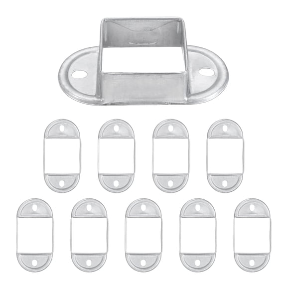 10 Pack Square Post Flange Base, Fits 2" x 2" Square Tube Galvanized Steel Wall Mount Rail End Bracket Square Base Connector for Deck Fence Mounting