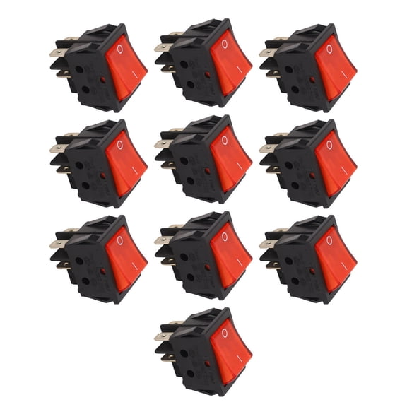 10 Pack Square Rocker Switch 2 Position 4 Pin ON OFF DPST Switch 16A 250V 20A 125V for Car Boat (7.87 in / 20.0 cm)