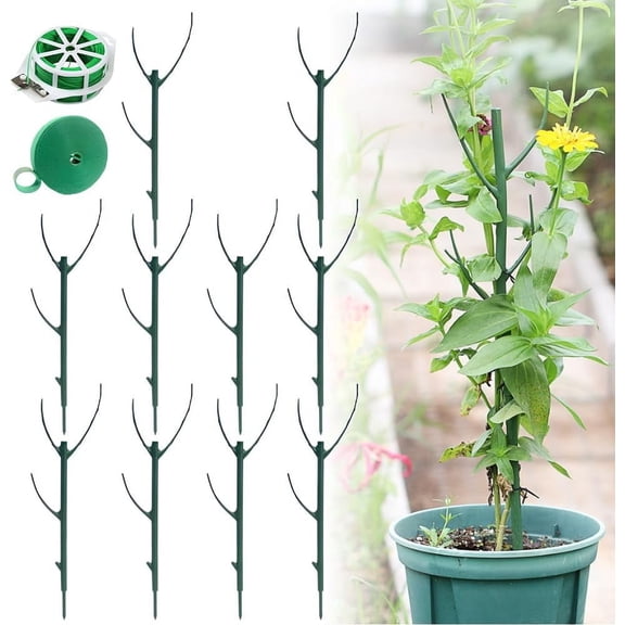 10 Pack Stackable Monstera Plant Support, Garden Plant Support Stakes for Indoor Outdoor Plants, Climbing Plant Support Structures Plant Holder Stick Moss Pole for Support Tall Potted Plants