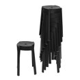 thumbnail image 1 of 10 Pack Stackable Plastic Stools 18.11 Inch Black Kids Chair Round Stools Portable Modern Classroom Stacking Stools Backless Bar Stool Furniture for Home Office School Indoor Outdoor, Black, 1 of 8