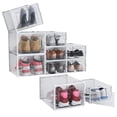 thumbnail image 1 of 10 Pack Stackable Sneaker Storage Shoe Box,White, 1 of 8