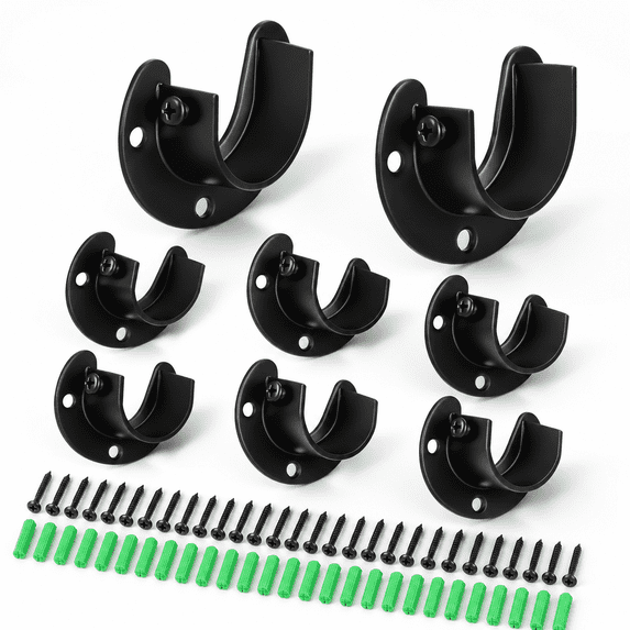 10 Pack Stainless Steel Closet Rod Bracket 1-1/4 Inch Holder Heavy Duty ...
