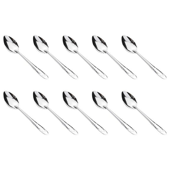 10-Pack Stainless Steel Flat Bottom Spoons For Cooking And Serving