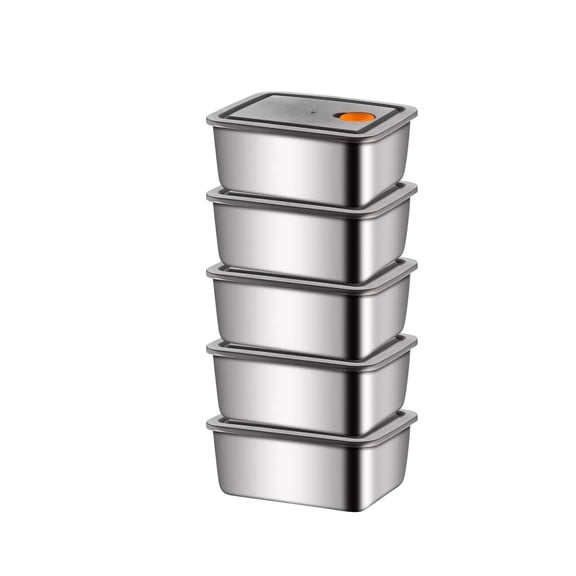 10Pack Stainless Steel Food Storage Containers, Airtight Meal Prep Containers with Lids, Reusable Kitchen Storage Boxes for Refrigerator, Microwave, Lunch