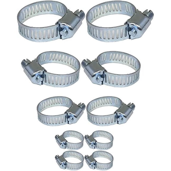10 Pack Stainless Steel Hose Clamps (Assorted Sizes)