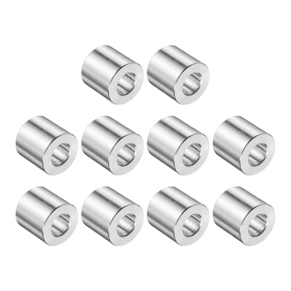 10 Pack Stainless Steel Spacer 1/2" Bore x 1" OD x 3/4" Length Screw Bushing Plain Finish Round Metal Spacer for M12 Screws Bolts and Rods