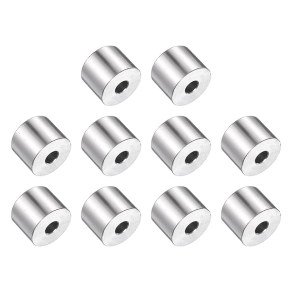 10 Pack Stainless Steel Spacer 1/4" Bore x 3/4" OD x 1/2" Length Screw Bushing Plain Finish Round Metal Spacer for M6 Screws Bolts and Rods