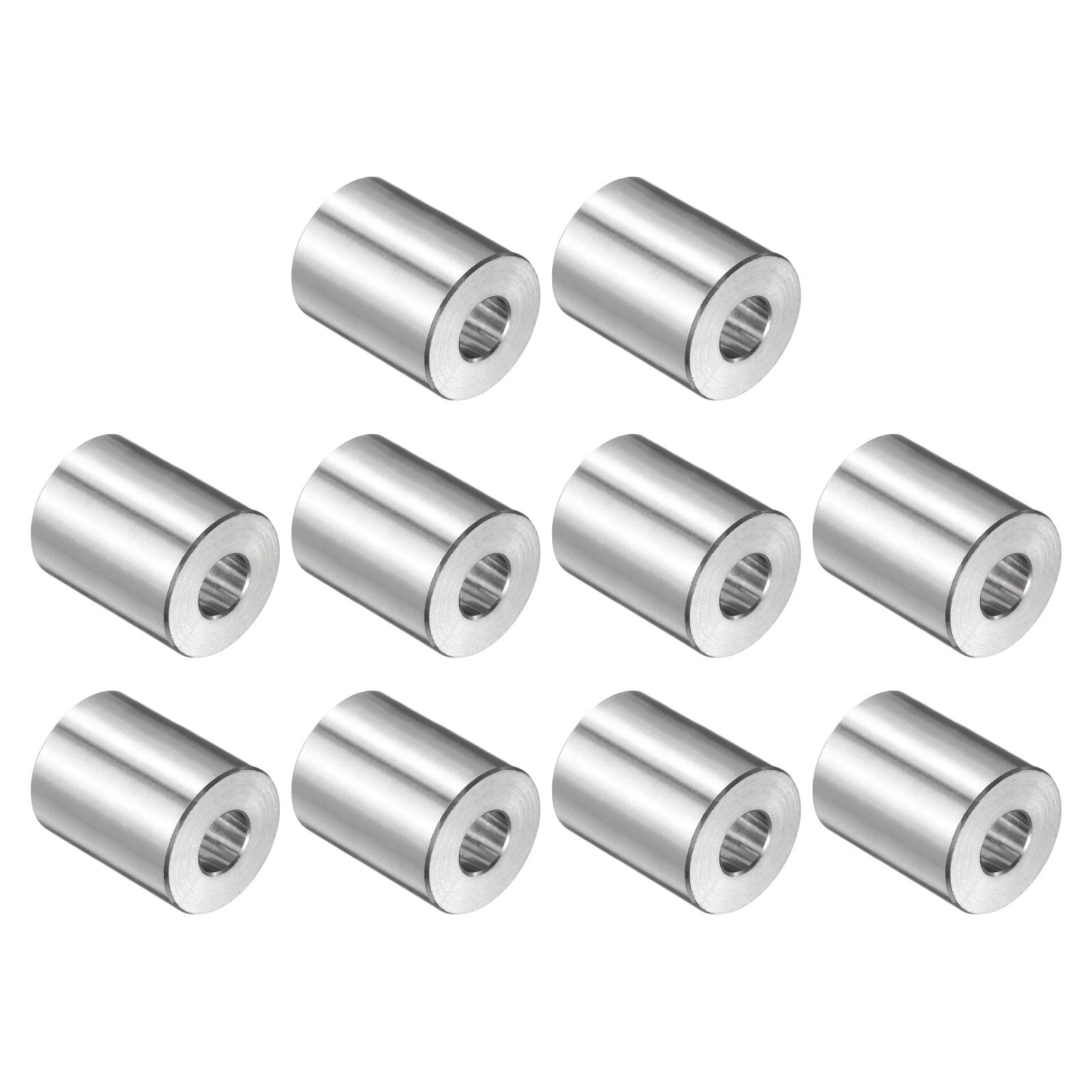 10 Pack Stainless Steel Spacer 5/16" Bore x 3/4" OD x 3/4" Length Screw Bushing Plain Finish Round Metal Spacer for M8 Screws Bolts and Rods