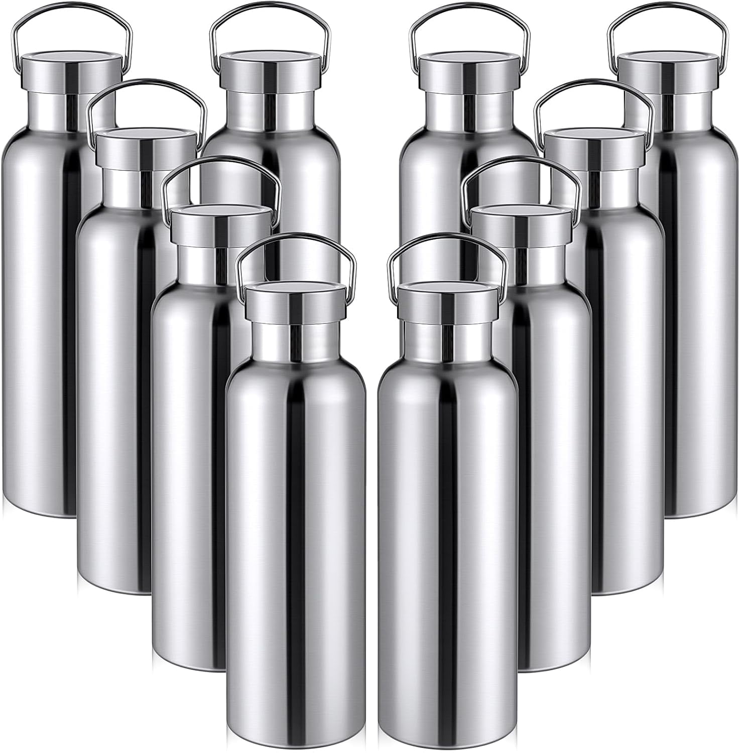 10 Pack Stainless Steel Sports Water Bottle Double Wall Insulated ...