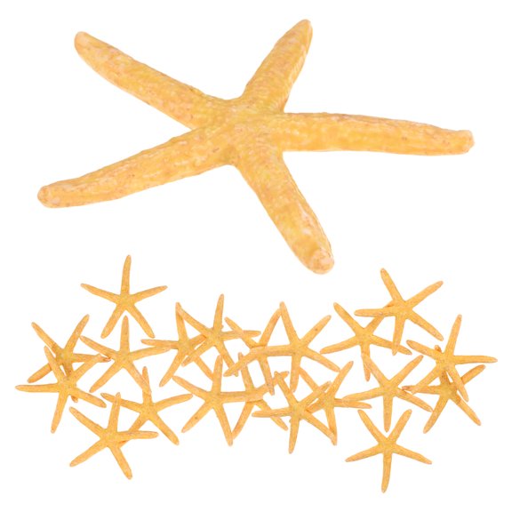 10-Pack Starfish Decor, 0.9" PVC Artificial Sea Star Decoration for Fish Tank/Aquarium Decoration/Beach/DIY Crafts [Yellow]