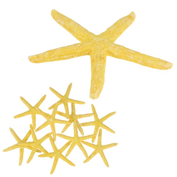 10-Pack Starfish Decor, 2.4" PVC Artificial Sea Star Decoration for Fish Tank/Aquarium Decoration/Beach/DIY Crafts [Yellow]