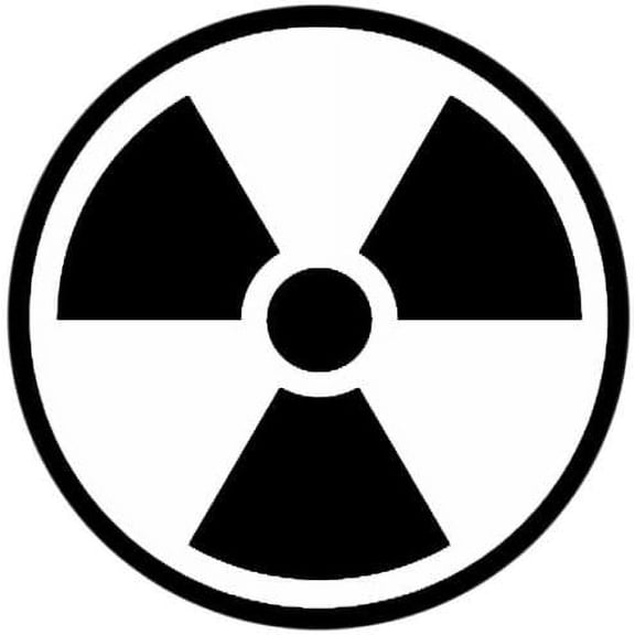 10 Pack - StickerDad Radiation Symbol Full Color Printed Sticker - Size: 4", Color: White/Black - for Windows, Walls, Bumpers, Laptop, Lockers, etc.