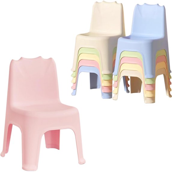 10 Pack Stools for Classroom, Linor 11" H Stackable Colorful Nesting Plastic Stool, Chairs Flexible Seating for School, Home