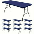 thumbnail image 1 of 10-Pack Stretchable Table Covers, Fits 6' Tables, Washable Elastic Polyester Rectangle Tablecloth Protector for Indoor & Outdoor Parties, Picnics, Weddings, Graduations - 30" W x 72" L, Spandex, 1 of 13