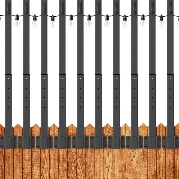 10 Pack String Light Poles,2.8 Ft Metal Poles for Outdoor String Lights,Outdoor Light Poles,Poles/Post/Stand for Outside