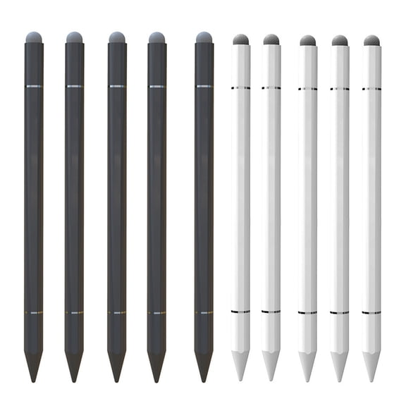 10-Pack Stylus Pen for iPad/Andorid Tablat, 3 In 1 Universal Touch Screen Stylus with Built-in Ballpoint Pen,Black+White