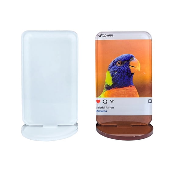 10 Pack Sublimation Blank Acrylic Sign with Stand Photo Frame Acrylic Table Signs and Base DIY Heat Transfer Print for Wedding