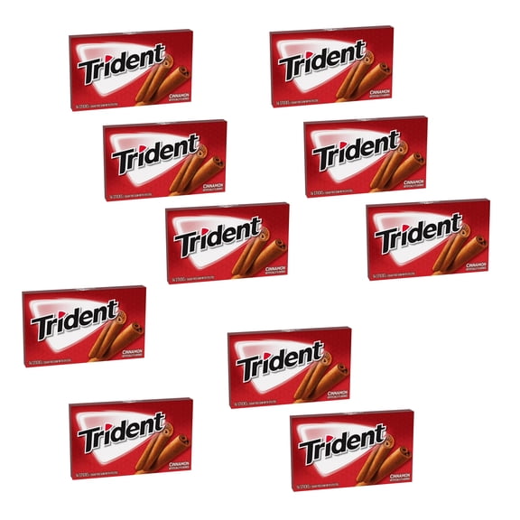 10 Pack Sugar-Free Chewing Gum | Multipack Cinnamon Flavoured Gum - 14 Pieces Per Pack | RADYAN