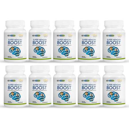 10 Pack Super Memory Boost, supports memory, focus & cognitive function-60 Capsules x10