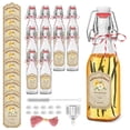 thumbnail image 1 of 10 Pack Swing Top Glass Vanilla Extract Bottles 8 oz with Lids, Vanilla Extract Labels and Funnel, Glass Boston Bottles for Syrup Gift, Flip Top Jars, 1 of 1