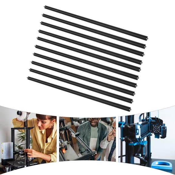 10-Pack T-Slot Aluminum Extrusion Profile 1m/39.37in Black Anodized 6063 Aluminum Rail Kit for 3D Printer, CNC Router, Laser Engraver, and DIY Automation Equipment