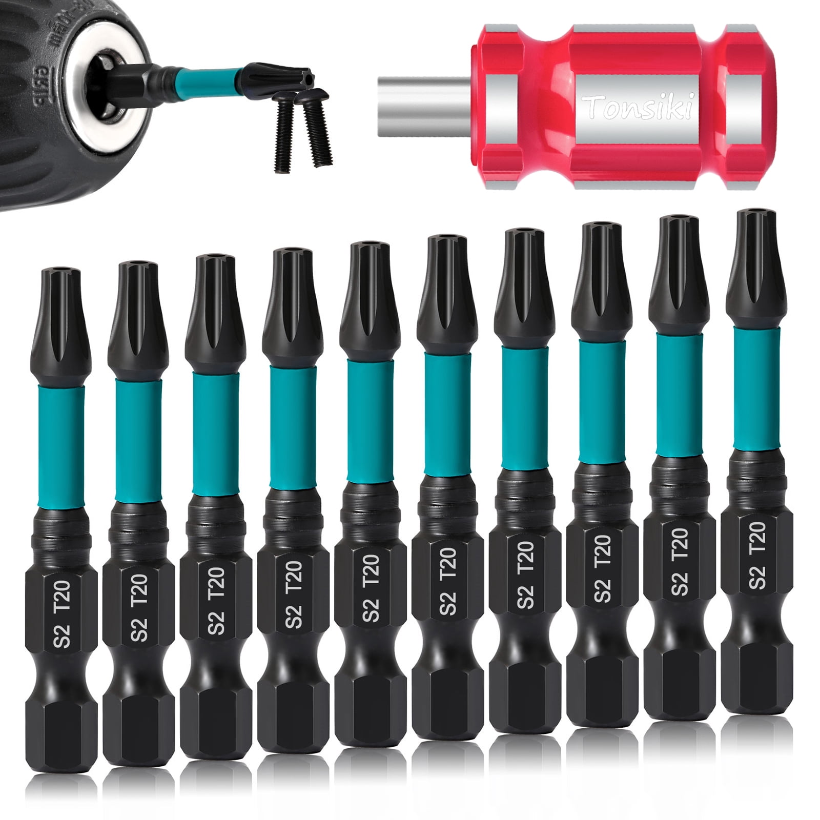 10-Pack T20 Torx Bit 2 Inch,T 20 Torx Screwdriver Bits for Impact ...
