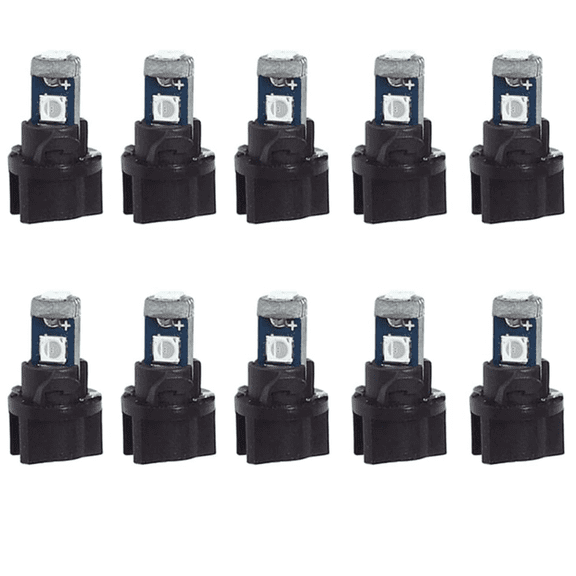 10 Pack T5 3030-3SMD LED Car Instrument Panel Lights Super Bright Gear Shift AC Control Bulbs with Sockets Energy Efficient