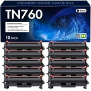 10-Pack TN760 TN730 Toner Cartridge Compatible for Brother TN760 TN-760 TN 760 TN730 for MFC-L2710DW HL-L2395DW MFC-L2750DW DCP-L2550DW HL-L2370DW HL-L2390DW Printer (Black)