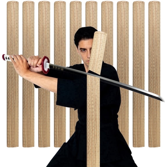 10Pcs Tatami Mats for Sword Cutting, Tameshigiri Targets for Katana Practice, 71x34 Inch Straw Japanese Samurai Test Cutting Mat, Martial Art Training Target for Kenjutsu