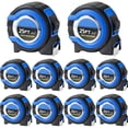 thumbnail image 1 of 10 Pack Tape Measure with Fractions 1/8 Steel Measuring Tape Retractable Easy Read Measurement Ruler Steel Power Blade (25 ft X 1 in,Blue), 1 of 5