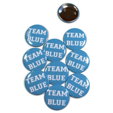10 Pack - Team Blue New Baby Gender Pinback Buttons - 2.25 Inch
