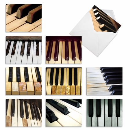The Best Card Company 10 Assorted Thank You Notes Set 4x5.12 w/ Envelopes, 10x1 Designs, for Men, Women, KeyNotes M3016