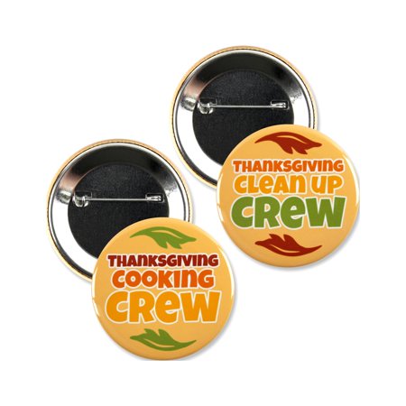 10 Pack - Thanksgiving Crew Pinback Button Badges - 2.25 Inch