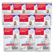 [10 Pack] Thermal Reflective Emergency Blanket 52”x84” | Mylar Survival Blanket for Camping & Emergencies