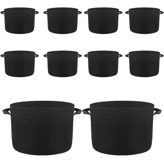 10-Pack Thick Nonwoven Fabric Planting Bags With Handles For Growing Tomatoes, Potatoes, Vegetables, And Strawberries