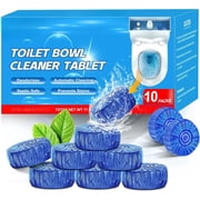 10 Pack Toilet Bowl Cleaners, Automatic Toilet Bowl Cleaner Tablets Blue Gel Powerful Clean, Septic Safe Toilet Tank Cleaner, Bathroom Deodorizer & Prevent Stain