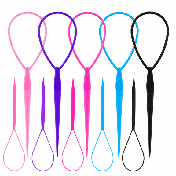 10 Pack Topsy Tail Hair Styling Tools, 5 Colors French Braid Accessories for Girls