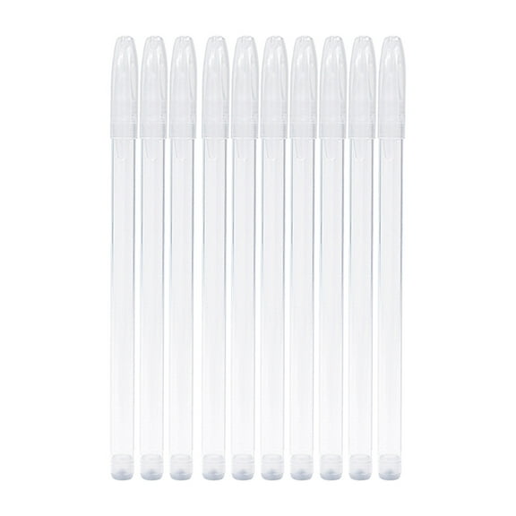 10 Pack Transparent Empty Pen Shells, Clear Gel Pens Shell, Refillable Pen Cover for Office Working Use
