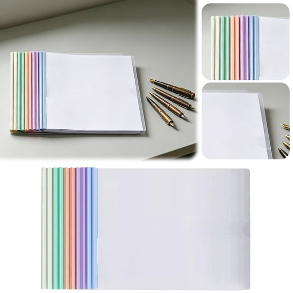 10 Pack Transparent Horizontal Clip File Folders Thickened Document Organizer for Resume Paper Storage Office Students Supplies Clear File Holder for Work Study Use, B
