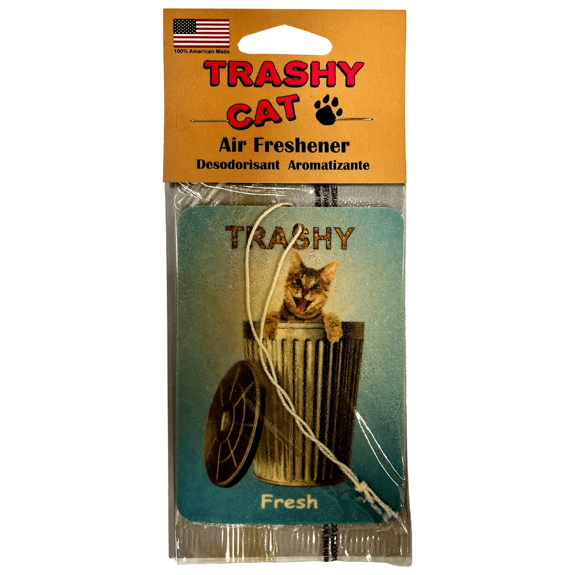 10 Pack Trashy Cat Hanging Car Air Freshener, Fresh Scent, Stylish Compact Design for Rearview Mirror, Long Lasting Aroma, Instantly Refreshes Your Car, Adds Fun, Luxury to Daily Commute, Bulk