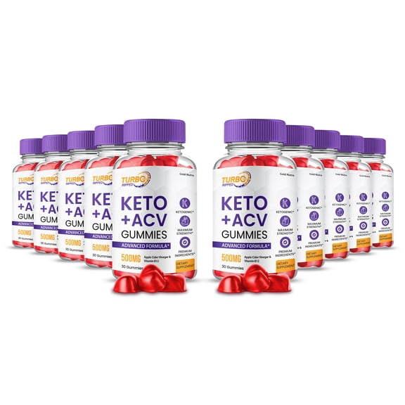 (10 Pack) Turbo Ripped Keto ACV Gummies, Turbo Ripped Keto + ACV Gummies, Max Strength Supplement for Men and Women